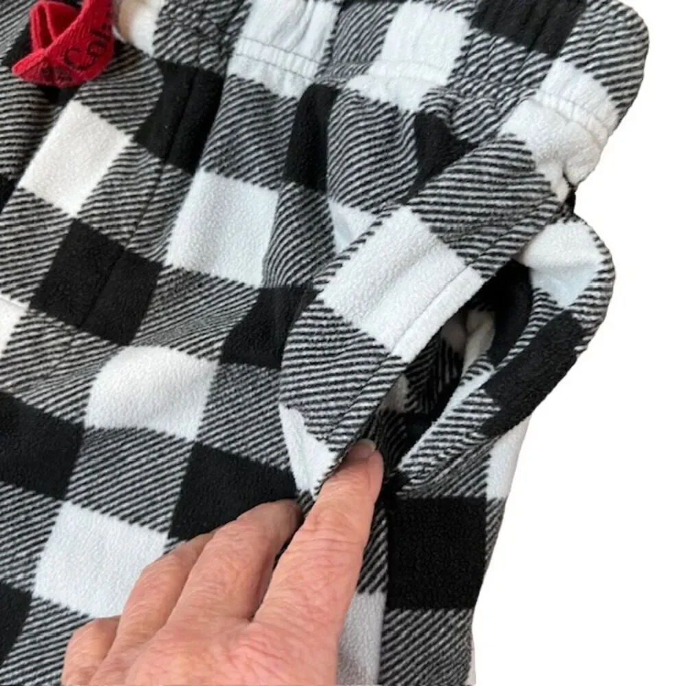 Columbia Men's Buffalo Check Black and White Fleece Pajama Pants‎ Size Medium